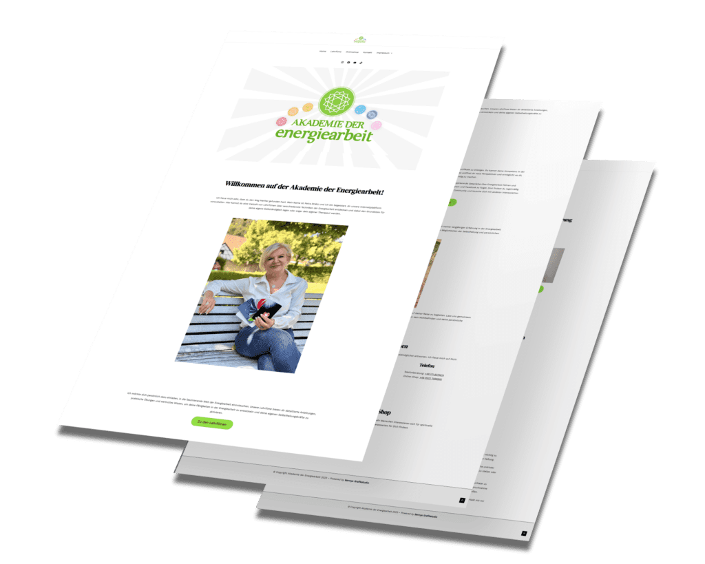 Mockup der von Benny's Grafikstudio erstellten Website für die Akademie der Energiearbeit, entwickelt von Ihrer Webdesign Agentur in der Ortenau.