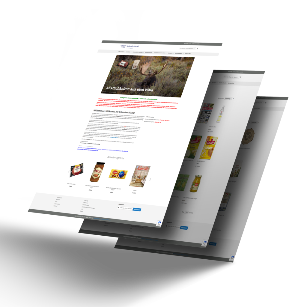 Mockup des von Benny's Grafikstudio erstellten Onlineshops für Schweden Markt, entwickelt von Ihrer Onlineshop Agentur in der Ortenau.