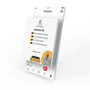 Mockup des von Benny's Grafikstudio erstellten Social Media Post für Immo Finanz Cicek, entwickelt von Ihrer Social Media Agentur in der Ortenau.