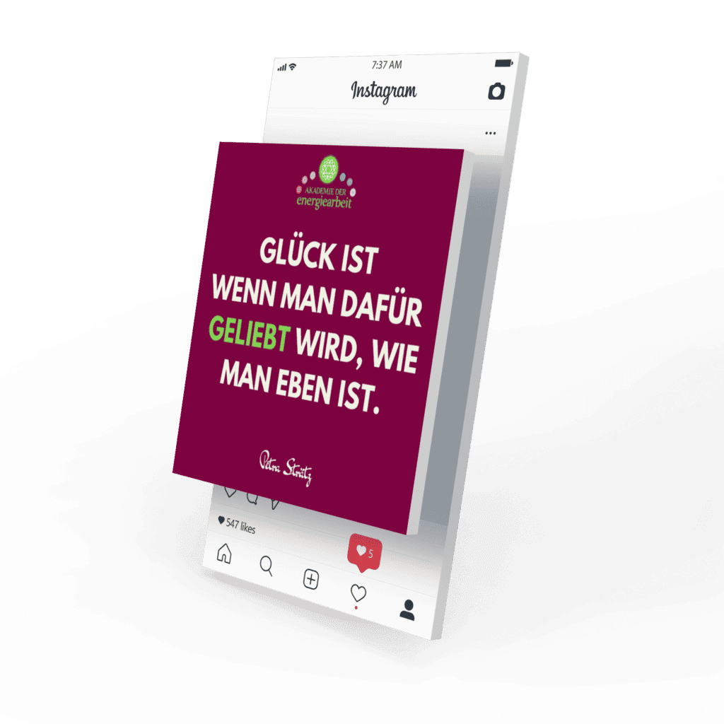 Mockup des von Benny's Grafikstudio erstellten Social Media Post für die Akademie der Energiearbeit, entwickelt von Ihrer Social Media Agentur in der Ortenau.