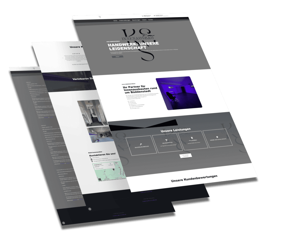 Mockup der von Benny's Grafikstudio erstellten Website für K&S Innenausbau, entwickelt von Ihrer Webdesign Agentur in der Ortenau.