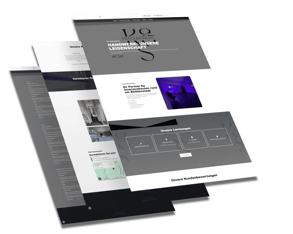 Mockup der von Benny's Grafikstudio erstellten Website für K&S Innenausbau, entwickelt von Ihrer Webdesign Agentur in der Ortenau.
