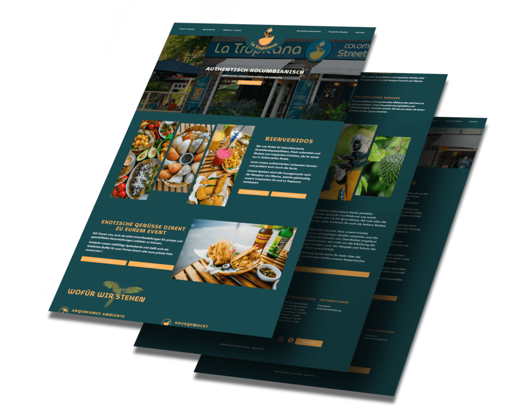 Mockup der von Benny's Grafikstudio erstellten Website für La Tropicana, entwickelt von Ihrer Webdesign Agentur in der Ortenau.