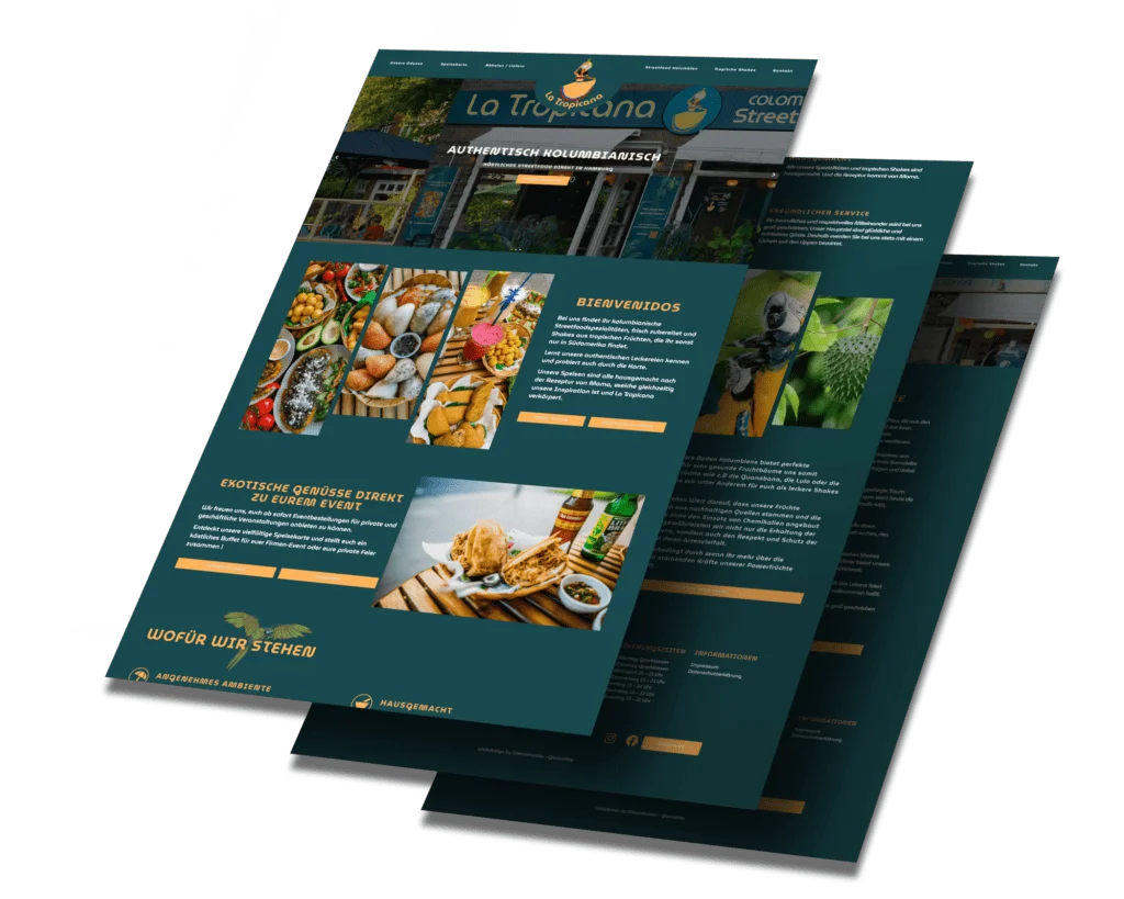 Mockup der von Benny's Grafikstudio erstellten Website für La Tropicana, entwickelt von Ihrer Webdesign Agentur in der Ortenau.