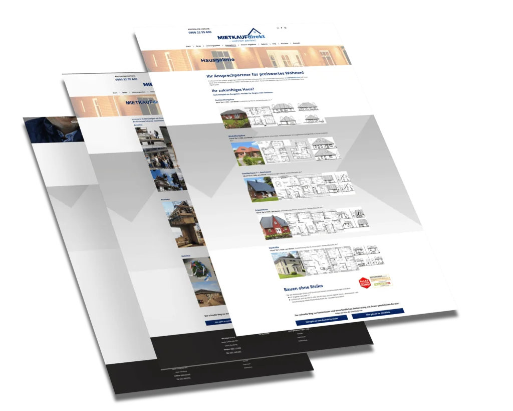 Mockup der von Benny's Grafikstudio erstellten Website für Mietkaufdirekt, entwickelt von Ihrer Webdesign Agentur in der Ortenau.