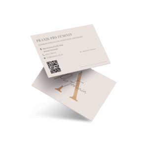 Mockup der von Benny's Grafikstudio erstellten Visitenkarte für Pro Feminin Bremen, entwickelt von Ihrer Grafikdesign Agentur in der Ortenau.