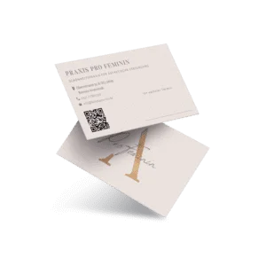 Mockup der von Benny's Grafikstudio erstellten Visitenkarte für Pro Feminin Bremen, entwickelt von Ihrer Grafikdesign Agentur in der Ortenau.