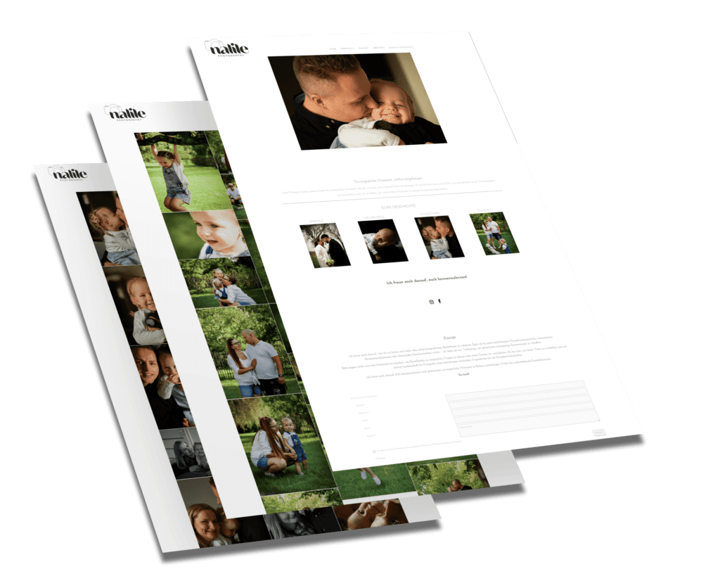 Mockup der von Benny's Grafikstudio erstellten Website für Nalilephotography, entwickelt von Ihrer Webdesign Agentur in der Ortenau.