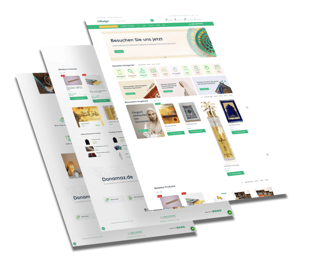 Mockup des von Benny's Grafikstudio erstellten Onlineshops für Donamaz, entwickelt von Ihrer Onlineshop Agentur in der Ortenau.