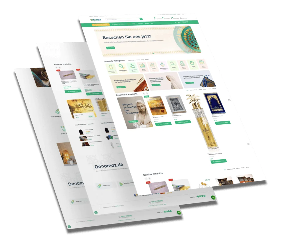 Mockup des von Benny's Grafikstudio erstellten Onlineshops für Donamaz, entwickelt von Ihrer Onlineshop Agentur in der Ortenau.