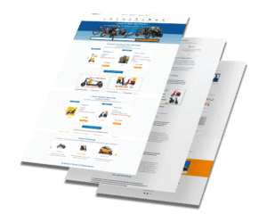 Mockup des von Benny's Grafikstudio erstellten Onlineshops für E-Roller, entwickelt von Ihrer Onlineshop Agentur in der Ortenau.