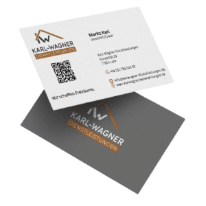 Mockup des von Benny's Grafikstudio erstellten Visitenkarte für Karl Wagner Dienstleistungen, entwickelt von Ihrer Grafikdesign Agentur in der Ortenau.