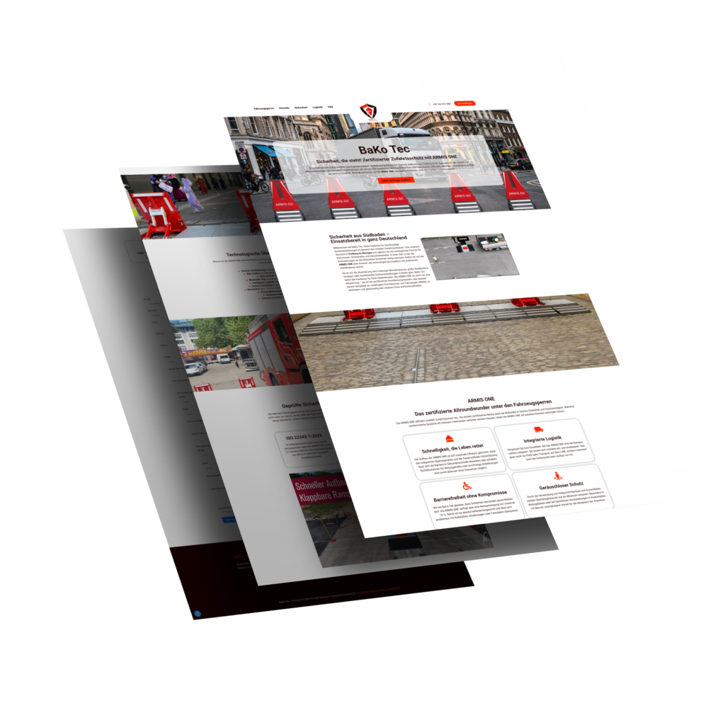 Mockup der von Benny's Grafikstudio erstellten Website für BaKo Tec, entwickelt von Ihrer Webdesign Agentur in der Ortenau.