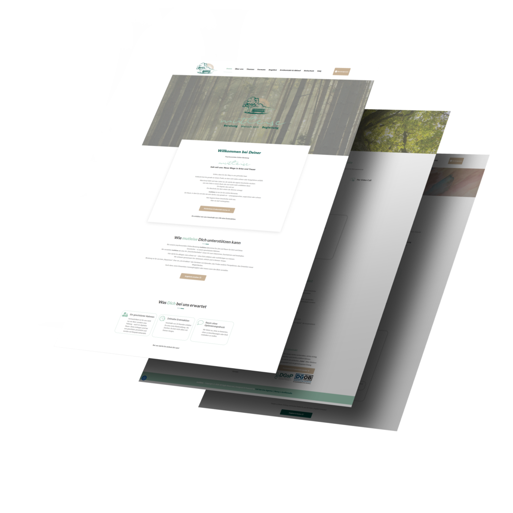 Mockup der von Benny's Grafikstudio erstellten Website für Mutleise, entwickelt von Ihrer Webdesign Agentur in der Ortenau.