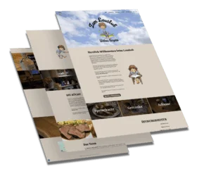 Mockup der von Benny's Grafikstudio erstellten Website für das Wirtshaus "Zum Lausbub", entwickelt von Ihrer Webdesign Agentur in der Ortenau.