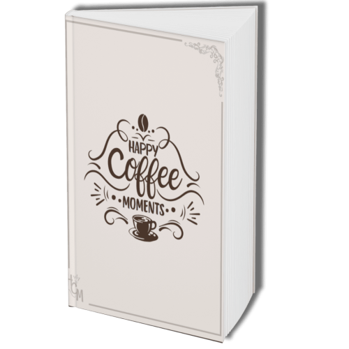 Mockup der von Benny's Grafikstudio erstellten Speisekarte für Happy Coffee Moments in Frankfurt, entwickelt von Ihrer Grafikdesign Agentur in der Ortenau.