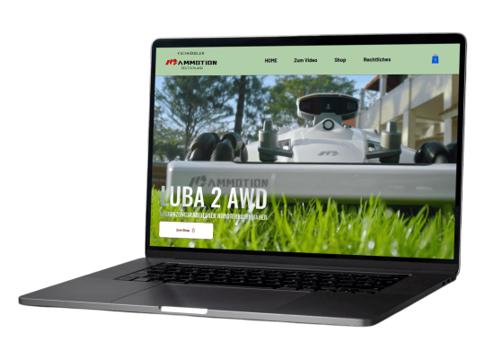 Mockup des von Benny's Grafikstudio erstellten Onlineshops für den Rasen Roboter Shop, entwickelt von Ihrer Onlineshop Agentur in der Ortenau.