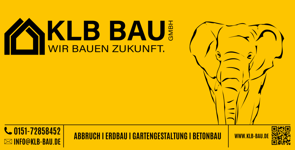 Mockup des von Benny's Grafikstudio erstellten Bauzaunbanner für KLB Bau GmbH, entwickelt von Ihrer Grafikdesign Agentur in der Ortenau.